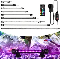 Clanmacy 18,5 cm LED Aquarium Lampe Tank Leuchte RGB Dimmbar Unterwasser Beleuchtung mit Fernbedienung