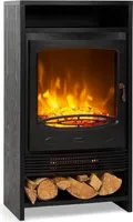 Klarstein Bergamo Elektrokamin - Kamin elektrisch mit 2 Heizstufen: 900 / 1800 W, Elektro Kamin mit einstellbarem Thermostat, dimmbar, unabhängiger LED-Flammeneffekt, Holzoptik, schwarz
