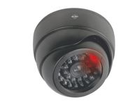 Dome Kamera Attrappe schwarz rote LED Blitzlicht - Fake Dummy Überwachungskamera