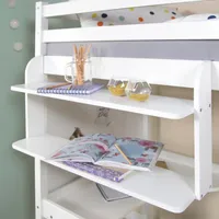 Homestyle4u Einhängeregal Hängeregal Hochbett Weiss Regal Holz 2 Ablagen