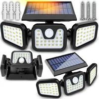Solarleuchten für Außen mit Bewegungsmelder, 74 LED Solarstrahler, IP65 wasserdicht, 3 Modi, Superhelle Solar Wandleuchte für Garten, Terrasse Retoo