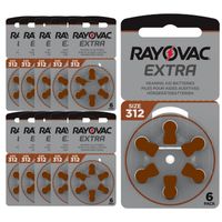 60 Hörgerätebatterien Rayovac 312, 10 Platten