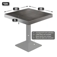 BRASIL | Gastro Tischplatte | B:T 50 x 50 cm | Wenge | Quadratisch | Gastro Tischplatte