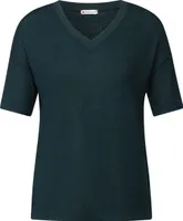 Street One V-Shirt 'Strick-Look T-Shirt', A322901, hunter green, Gr. 36