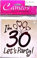 Cameos - Einladungen "I´m 30th Lets Party" 6er-Pack - Karton SG34118 (Einheitsgröße) (Weiß/Schwarz)