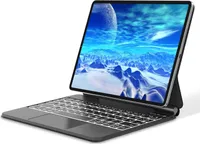 FOGARI Tastatur für iPad Pro 12.9, mit Trackpad, hintergrundbeleuchtet, schwarz