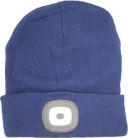 Mütze LED Beanie Wintermütze Blau Sportmütze Stirnlampe Freizeitmütze Damen Herren Licht LED