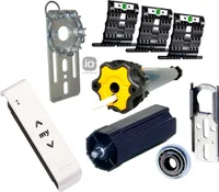 Nachrüstset zum Modernisieren von Gurt/Kurbel auf Somfy Rollladenmotor Oximo 50 io 6/17 (bis 2 6 m²) inkl. 3 St. SecuBlock + Situo 1 io pure + Fertigkastenlager + Gegenlagerset SW60