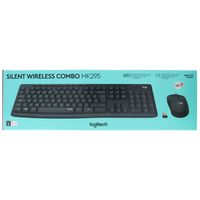 Zestaw bezprzewodowej klawiatury i myszy Logitech MK295 z technologią SilentTouch, odbiornikiem USB, układem QWERTZ - Czarny