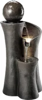 Dehner Gartenbrunnen Acapulco mit LED Beleuchtung, ca. 100 x 45 x 42.5 cm, Polyresin, grau/braun
