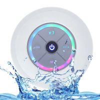 ["kabelloser Wasserdicht Bluetooth Lautsprecher mit LED-Licht HD Stereo ,Saugnapf ,Speaker fuer Pool Beach Outdoor, Camping im Freien, weiß"],