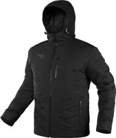 NEO TOOLS Warme Arbeitsjacke, 100% Polyester, integrierte Kapuze, Kapuzenverstellung, gesteppt, Innentasche, Brusttasche mit Reißverschluss, Reißverschlusstaschen, Namensschild innen, - XL