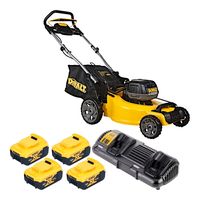 Kosiarka akumulatorowa DeWalt DCMW 564 P4 36 V ( 2x 18 V ) 48 cm bezszczotkowa + 4x akumulator 5,0 Ah + ładowarka