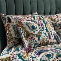 EW by Edinburgh Weavers - Paisley pattern - Obliečka na vankúš 50 x 75 cm "Aretha", bavlnený satén 2-pack RV3336 (50 cm x 75 cm) (Petrol/Olive)