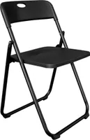 Klappstuhl schwarz belastbar bis 110 kg - 87 x 49 cm - Gäststuhl aus Metall und Kunststoff klappbar