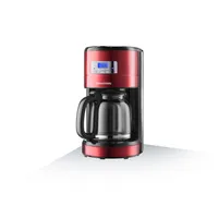  Klarstein 1,2 L Kaffeemaschine mit Timer, Filtermaschine für 12  Tassen, 800 W Filter Groß, Filterkaffeemaschine mit Edelstahl-Thermoskanne  für Kaffee, Rot/Schwarz