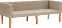 vidaXL 2-Sitzer-Gartensofa mit Auflagen Poly Rattan Beige