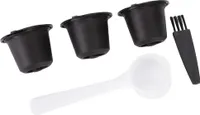 3 Stück wiederverwendbare Kaffeekapseln für den Haushalt, Filter, nachfüllbare Kapseln, passend für Nespresso (schwarz)