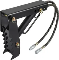 VEVOR Hydraulický palec pro rypadla, 18 palců 1/2 palce silný, robustní palec pro rypadla, černý ocelový svařovaný nástavec s hydraulickým válcem, mechanický hydraulický palec pro rypadla/nakladače