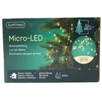 Lumineo Micro LED Baumbeleuchtung aus 672 LED grün weiß 210cm