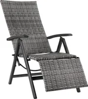 Zahradní ratanové křeslo RELAX s opěrkou pro nohy