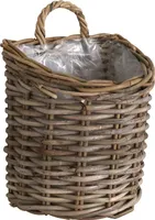 Wandkorb BASKET grau braun Rattankorb Kooboo Hängekorb Pflanzkorb - GROSS