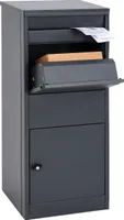 Paketkasten HWC-G80, Paketbox Standbriefkasten Briefkasten Größe L  verzinkt anthrazit