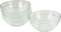 Glasschüssel Ø 23 cm 4 Stück im Set Beilagenschüssel Dessertschale Stapelschale