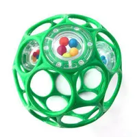 Oball Rattle 10 cm - Grün, Greifball mit Rassel, Spielzeug für Babys ab 0+ Monate