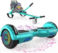 MEGA MOTION 6.5 Hoverboard mit sitz hoverkart GO-Kart für Kinder mit LED Leuchten & Bluetooth Musik Skateboard
