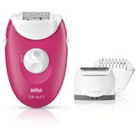 Braun Silk-epil 3 3-410 Kabelgebundener Epilierer, mit 3 Extras, himbeer