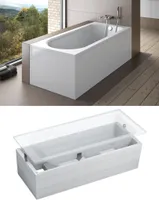 BADLAND Badewanne Rechteck Intrica 170x75 mit Ablaufgarnitur, Füßen und Wannenträger GRATIS