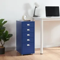 Podstawa mobilna "Kökar" z 5 szufladami stal 69 x 28 x 41 cm niebieski