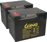 Ersatzakku für Invacare Comet und Comet HD 2x Kung Long Bleiakku KPH75-12NE M6 12V 75Ah zyklenfest