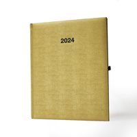 2024 ADINA Wochenkalender A5+ gold-metallic 21x26cm 1 Woche auf 2 Seiten cremefarbenes 80g Papier