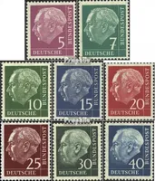 Briefmarken BRD (BR.Deutschland) 1960 Mi 179y,181y,183y-186y, 259y,260y (kompl.Ausg.) gestempelt Bundespräsident Heuss (I)
