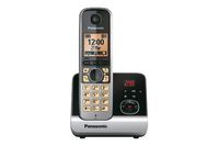 Panasonic KX-TG6721GB Schnurlostelefon mit Anrufbeantworter, Farbe: Schwarz/Silber