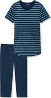 Schiesser schlafanzug pyjama schlafmode bequem Capri Pant mehrfarbig 36