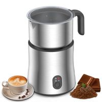 500ML Elektrischer Milchaufschäumer induktion,4 in 1 Milchschäumer 550W,warmer und kalter Milchschaum für Latte/Macchiato/Cappuccino,Spülmaschinenfest