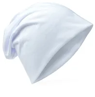 Beanie Muetze Unifarbe Weiss
