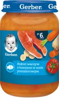 Gerber bukiet warzywny z łososiem w sosie pomidorowym dla niemowląt od 6 miesiąca 190 G