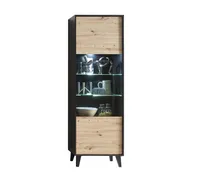ARTONA 010 Hochvitrine Artisan Eiche / Schwarz, LED-Beleuchtung:ohne Beleuchtung