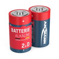 ANSMANN Mono D LR20 Alkaline Red Batterie Longlife Alkalibatterien 2er Pack