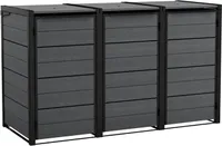 Keter Mülltonnenbox "Hide Away" Anthrazit 1x 240 L (Erweiterung) - 67x84x121 cm - naturgetreue Holzoptik - Universalbox, Gerätebox, Gartenbox
