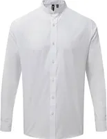 Premier Workwear Pánská košile s dlouhým rukávem Grandad s páskovým límcem