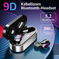 2022 Neu Bluetooth Kopfhörer, in Ear Kopfhörer Bluetooth 5.2 mit Mikrofon, 30 Std Spielzeit, Deep Bass, Touch Control, LED-Anzeige, Silber