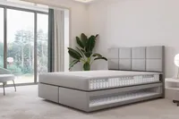 TRADA Mallorca Boxspringbett 160x200 Grau Pocket Matratze 9-Zonen Schwebebett