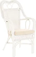 KRINES HOME Wintergarten Sessel Harry Armlehnsessel mit hoher Rückenlehne Rattansessel Wintergartensessel (Weiss)