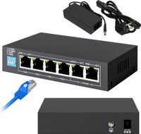 Extralink Netzwerk Switch PoE+ PoE 4 Ports Gigabit Desktop Unmanaged Schwarz