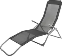 Sonnenliege GARDEN PLACE Bella 146 x 58 x 92 cm grau, mit Liegefläche aus robustem Textilgewebe, Metallgestell, Klappfunktion für platzsparende Lagerung